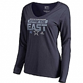 Women Cowboys Navy Long Sleeve 2018 NFL Playoffs Reppin' The East T-Shirt,baseball caps,new era cap wholesale,wholesale hats
